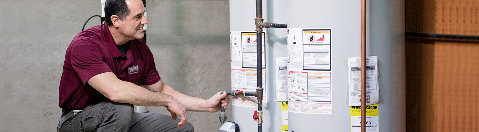 Inspector checking on some gas pipes